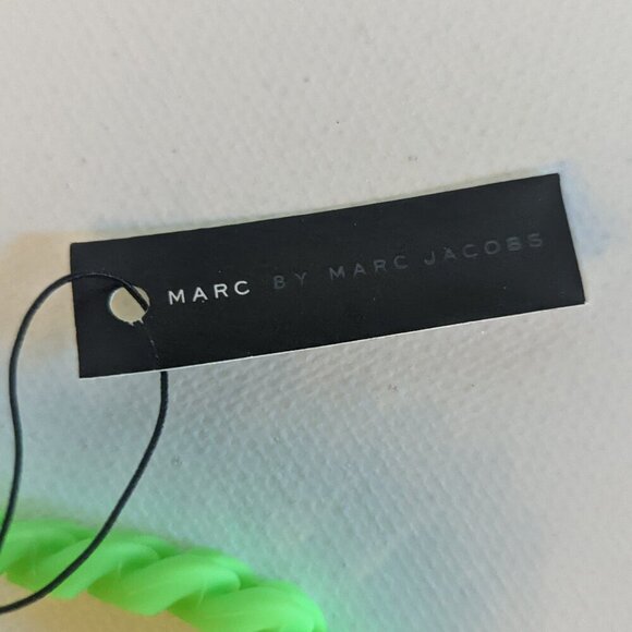 NWT Marc by Marc Jacobs Silicone Rubber Braided Bracelet Designer Toucan Green - Picture 4 of 6